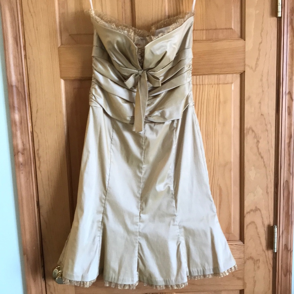 Donna Ricco strapless gold dress, size 10